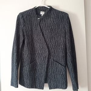 GIORGIO ARMANI COLLEZIONI Blue Textured Asymmetric Blazer 10